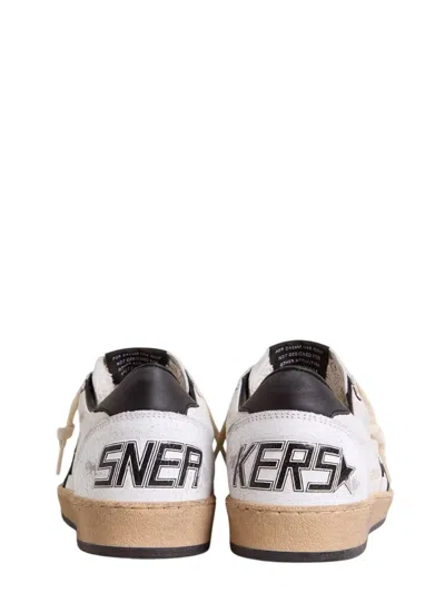 Golden Goose Women's Ball Star Sneakers In White Nappa Leather With Black Leather Star And Heel Tab In 10283 White Black
