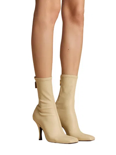 Khaite Woman Ankle Boots Beige Size 7 Calfskin In Neutral
