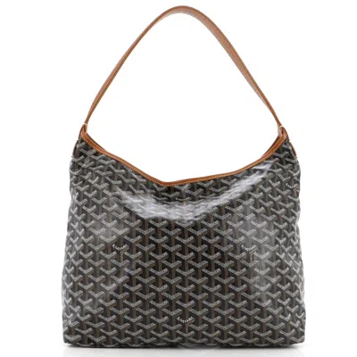 Pre-owned Goyard Boheme Hobo Coated Canvas In Black