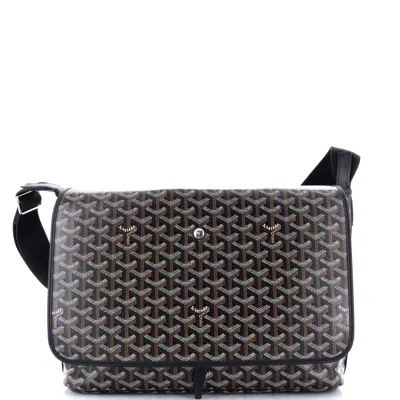 Pre-owned Goyard Capetien Messenger Bag Coated Canvas In Black