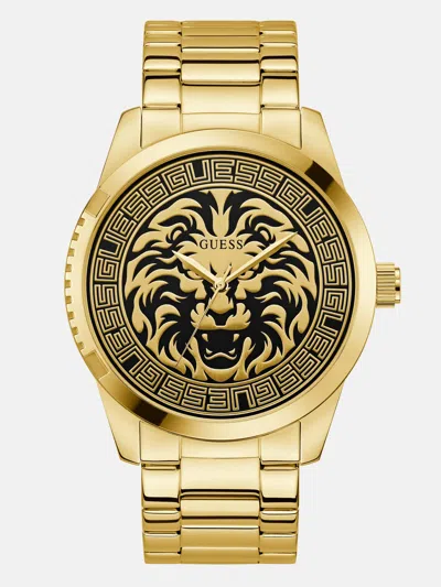 Guess Factory Gold-tone Lion Analog Watch In Gold