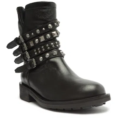 Schutz Luizia Womens Leather Block Heel Ankle Boots In Black