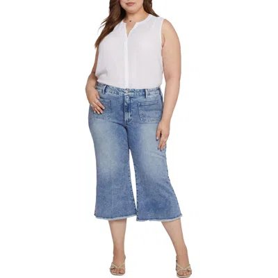 Nydj Plus Patchie Major Womens High-waist Cotton Capri Jeans In Multi