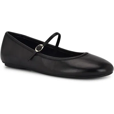 Nine West Classik Womens Adjustable Leather Mary Janes In Black