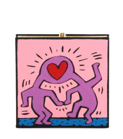 Shop Olympia Le-tan X Keith Haring Love Book Clutch In Black
