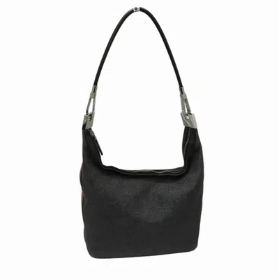 Pre-owned Gucci Sherry Line Black Canvas Handbag Shoulder Bag ()