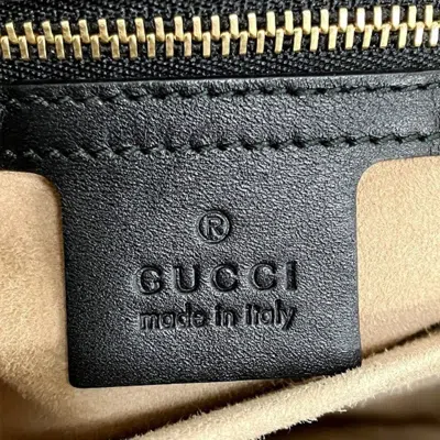 Pre-owned Gucci Sherry Line Black Leather Handbag Shoulder Bag ()