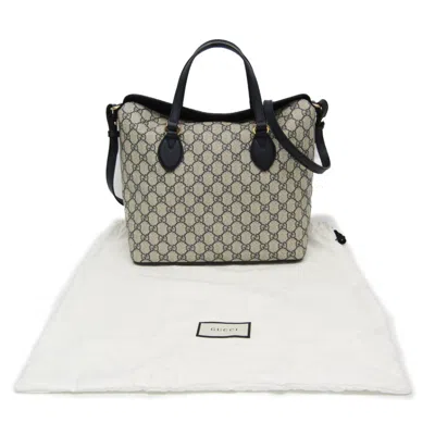 Pre-owned Gucci Supreme Gg Navy Canvas Tote Bag ()