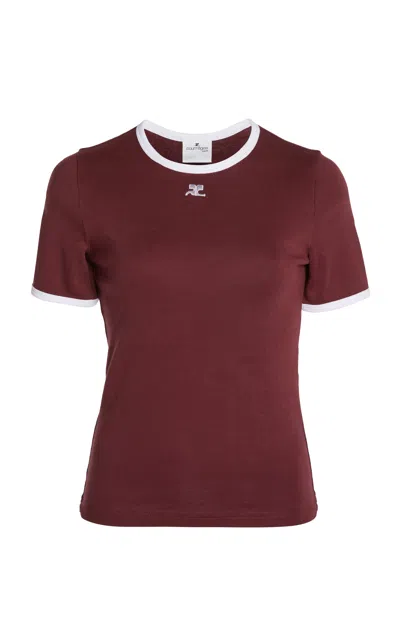 Courrèges T-shirts And Polos In Burgundy