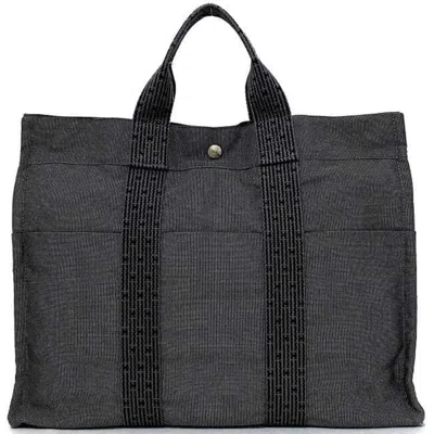 Pre-owned Hermes Her Line Gray Canvas Tote Bag ()