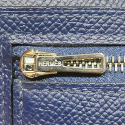Pre-owned Hermes Navy Epsom Leather Long Wallet (bi-fold) ()