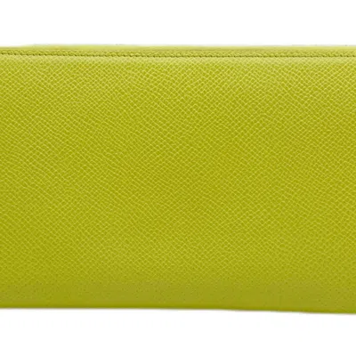 Pre-owned Hermes Silk'in Soufre Epsom Leather Long Wallet (bi-fold) ()