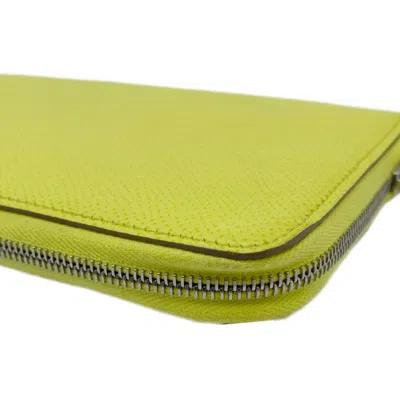 Pre-owned Hermes Silk'in Soufre Epsom Leather Long Wallet (bi-fold) ()