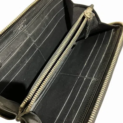 Pre-owned Jimmy Choo Black Leather Long Wallet (bi-fold) ()