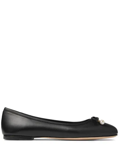 Jimmy Choo Ballet Shoes With Round Head And Flat Soles In Black