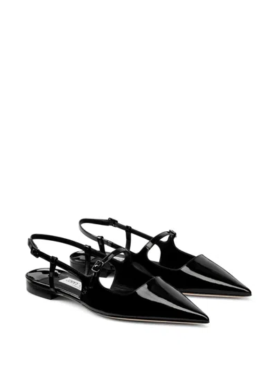 Jimmy Choo 'didi Flat' Black Ballerinas With Shiny Finish In Black