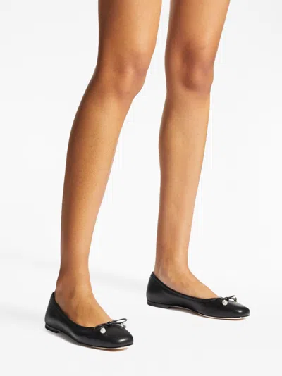 Jimmy Choo Ballet Shoes With Round Head And Flat Soles In Black