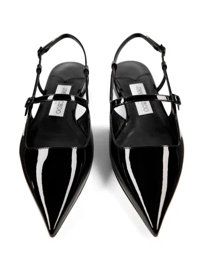 Jimmy Choo 'didi Flat' Black Ballerinas With Shiny Finish In Black