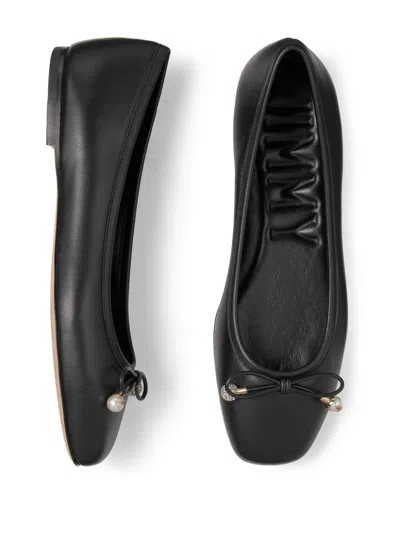Jimmy Choo Ballet Shoes With Round Head And Flat Soles In Black