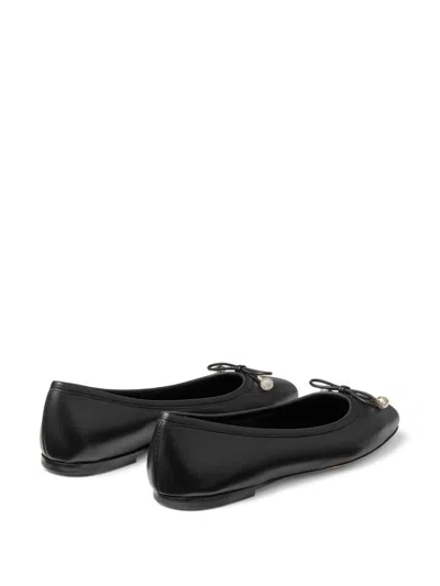 Jimmy Choo Ballet Shoes With Round Head And Flat Soles In Black