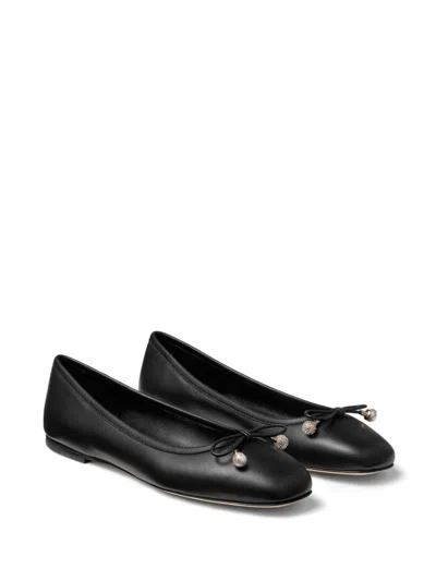 Jimmy Choo Ballet Shoes With Round Head And Flat Soles In Black