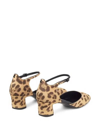 Jimmy Choo Leopard Print Ankle Strap Pumps In Brown