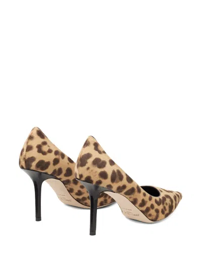 Jimmy Choo Ponyskin Decollete With Leopard Print In Brown