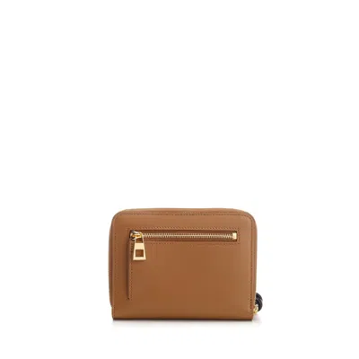 Loewe Leather Knot Zip-around Wallet In Brown