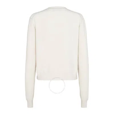 Fendi Ivory Stretch Cashmere Blend Sweater In Neutral