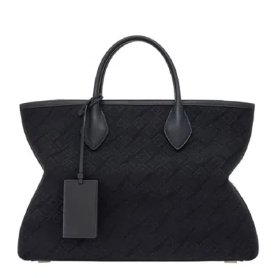Ferragamo Large Calfskin Tote Bag In Black