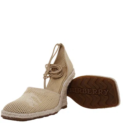 Burberry Mesh Plunge Wedge Heel Espadrilles
