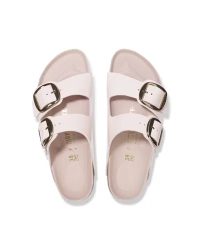 Birkenstock Arizona Big Buckle Leather Slides With Buckle In White