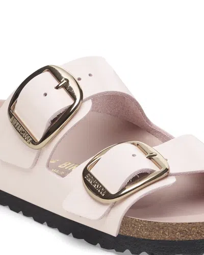 Birkenstock Arizona Big Buckle Leather Slides With Buckle In White