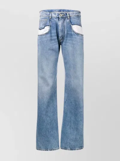 Maison Margiela Straight Leg Jeans With Contrasted Pockets Clothing In Blue