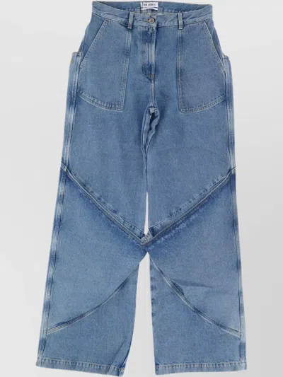 Attico Mid Rise Baggy Jeans In Blue