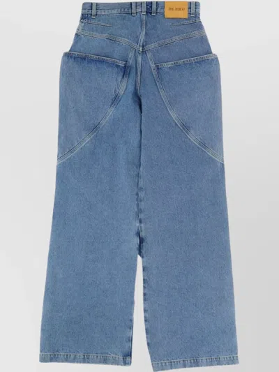 Attico Mid Rise Baggy Jeans In Blue