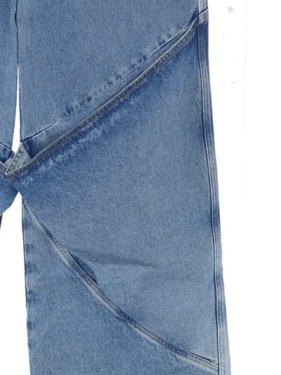 Attico Mid Rise Baggy Jeans In Blue