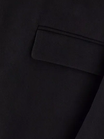 Ann Demeulemeester Denim Blazer With Notched Lapel And Flap Pockets In Black