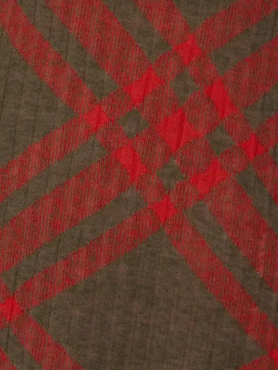 Burberry Women Check Wool Blend Dress In Red