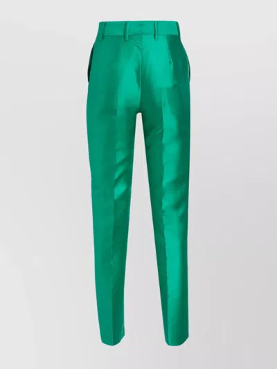 Alberta Ferretti Trousers With Belt Loops And Side Pockets In Green