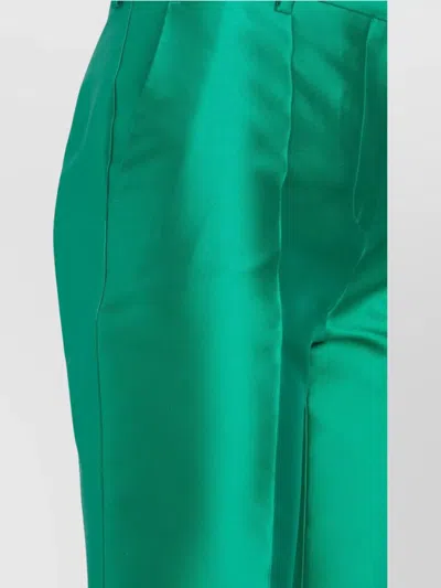 Alberta Ferretti Trousers With Belt Loops And Side Pockets In Green