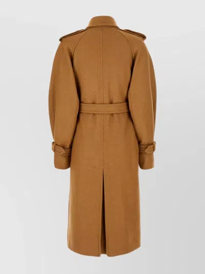 Sportmax Coat Wool Blend Back Vent In Brown