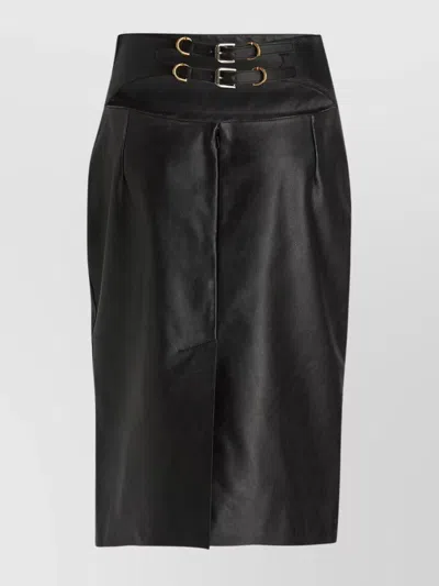 Givenchy High-waisted Skirt With Buckle And Slit In Black