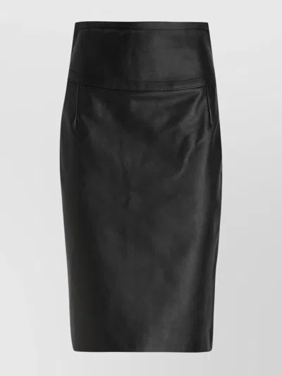 Givenchy High-waisted Skirt With Buckle And Slit In Black