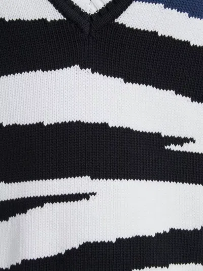 Missoni Knitwear With V-neckline And Striped Pattern In Black