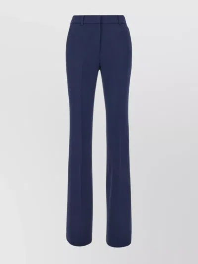 Michael Kors Bootcut Stretch Wool Blend Pants In Blue