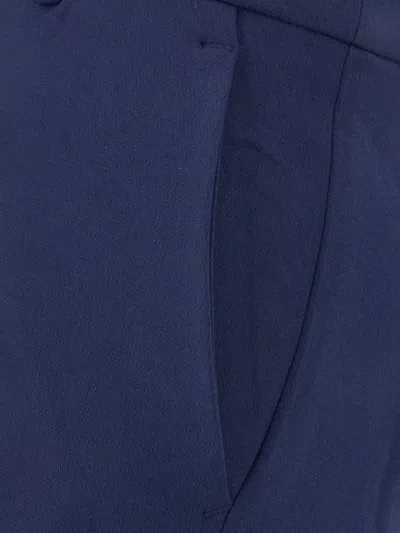 Michael Kors Bootcut Stretch Wool Blend Pants In Blue