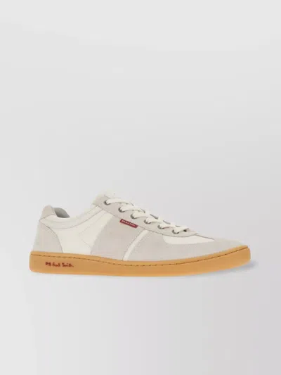 Paul Smith Leather And Suede Sneakers With Rubber Sole In White