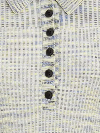 Proenza Schouler Ribbed Texture Midi Length Short Sleeves Dress In White