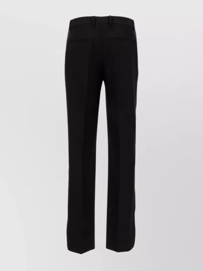 Off-white Wool Trousers With Pockets And Loops In Black